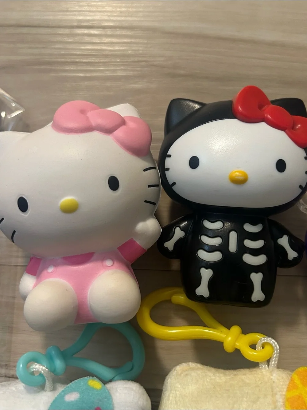 Hello Kitty & Friends Plush Key Chain Figure Bundle Squishy, Kuromi, & Landyard